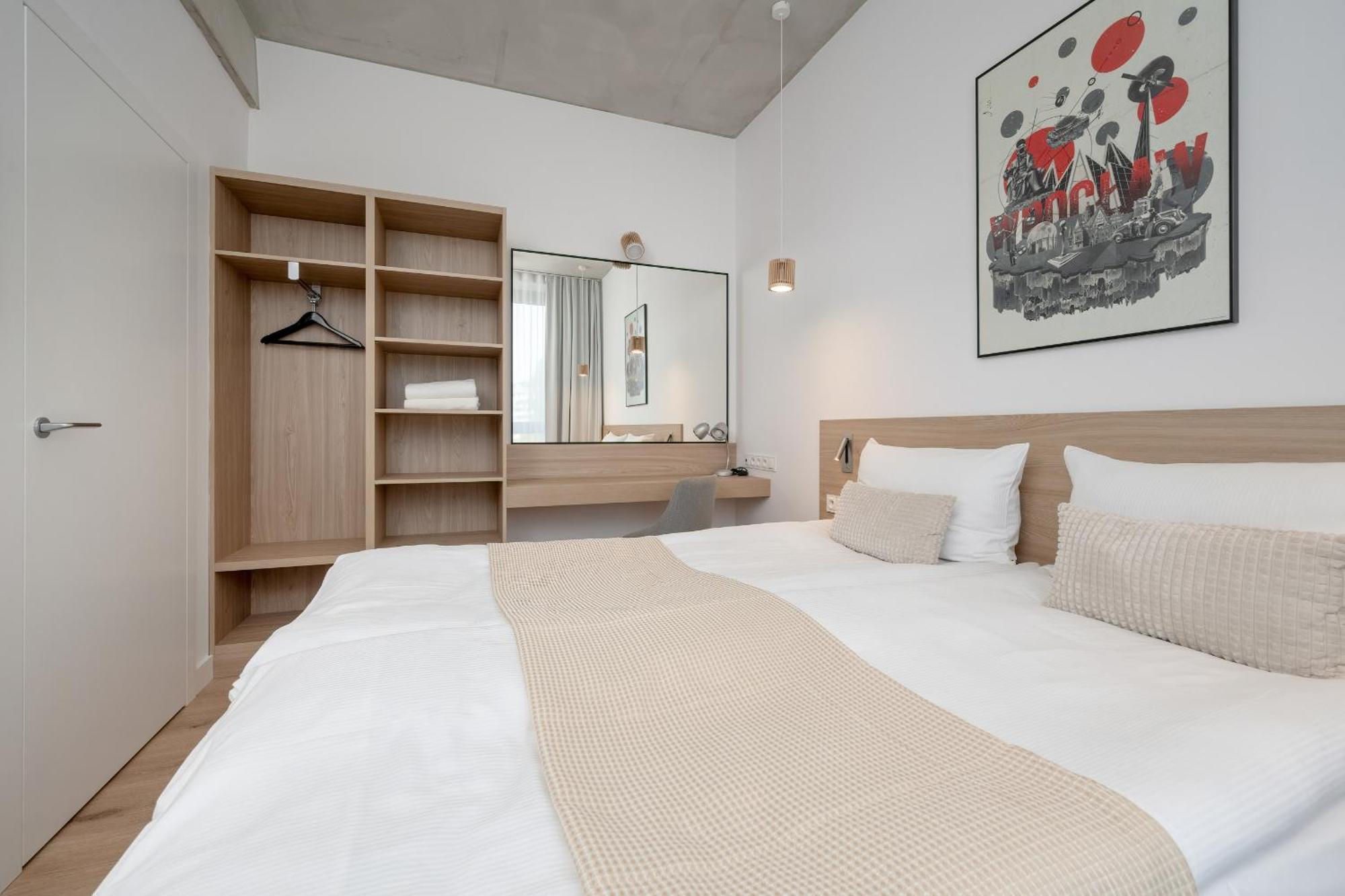 Beautiful White - Beige With Balcony In By Renters Apartment
